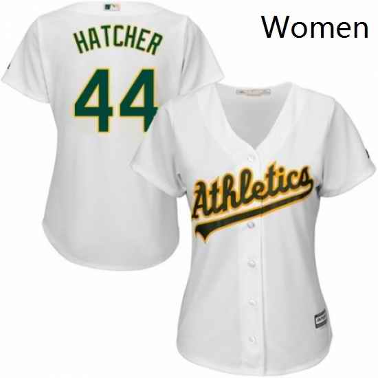 Womens Majestic Oakland Athletics 44 Chris Hatcher Authentic White Home Cool Base MLB Jersey
